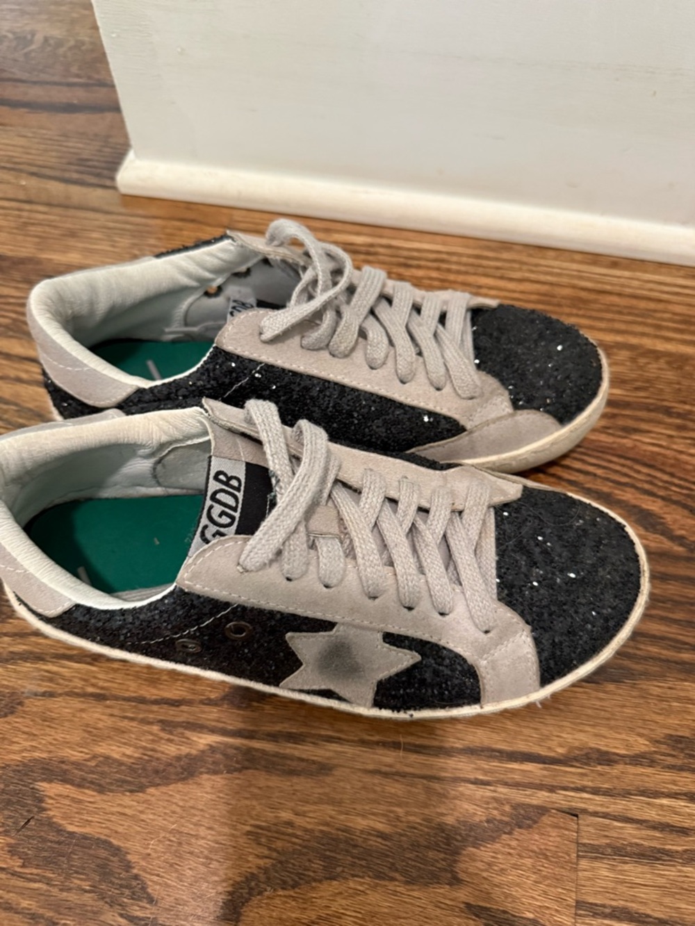 Golden Goose Black Glitter Superstar Sneakers - Picture 2 of 5